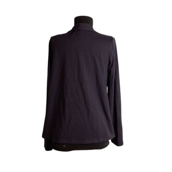 Eileen Fisher Size S Open Front Navy Blue Cardigan Jacket Cotton Lycra Blend - Picture 4 of 9
